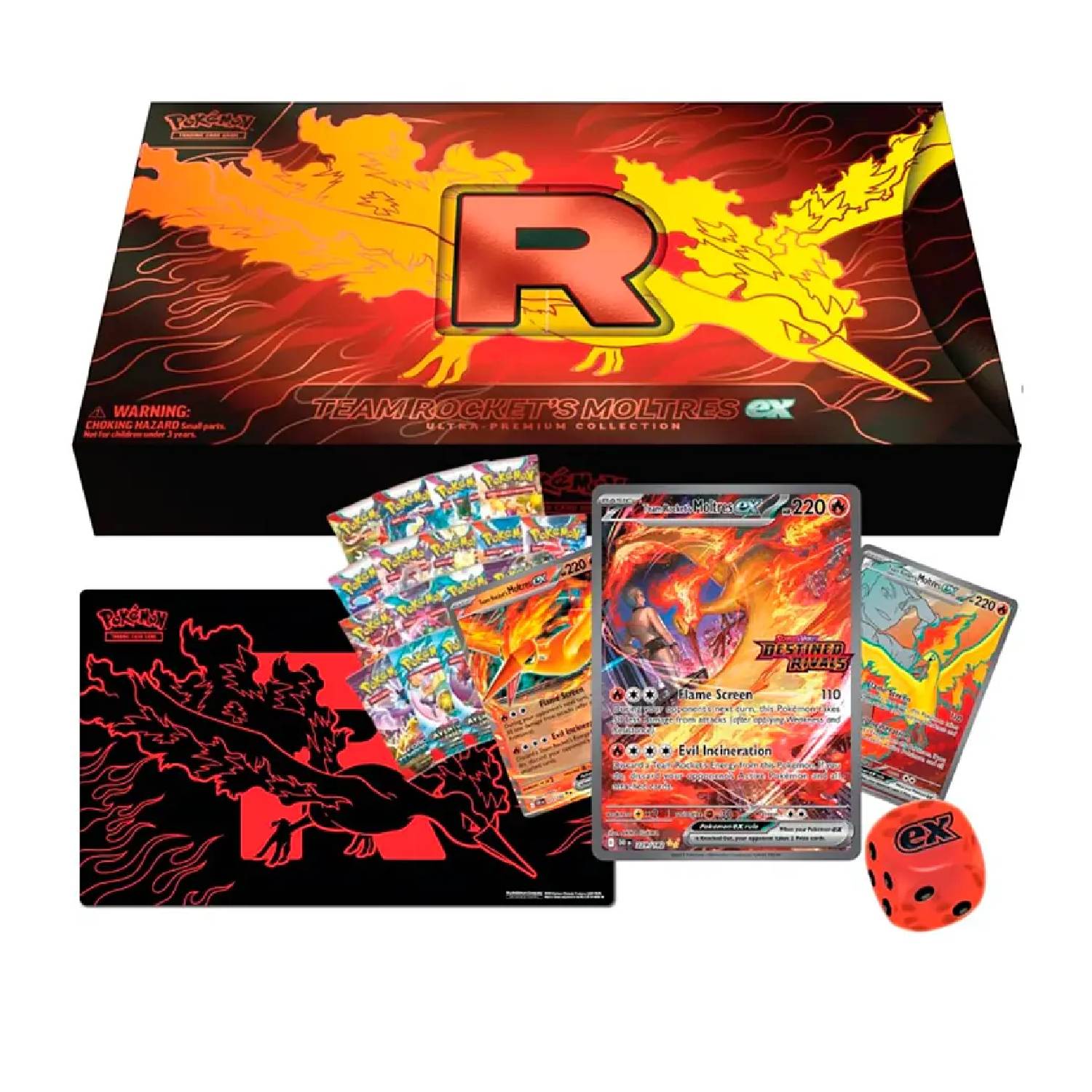 Pokémon TCG Team Rocket’s Moltres ex Ultra Premium Collection Ingles